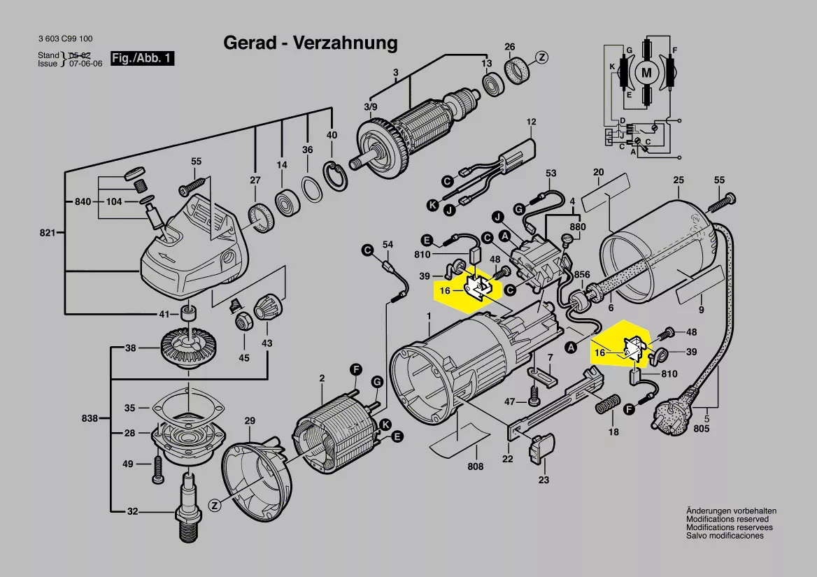 Porte-balais charbon réf. 1 601 323 019 Bosch